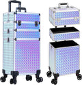 3 in 1 Rolling Makeup Train Case Professional Large Cosmetic Trolley by Unknown