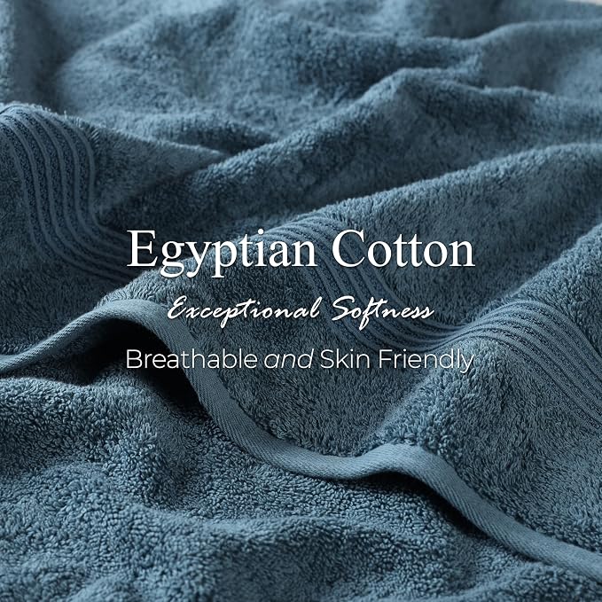 Superior Egyptian Cotton 12-Piece Towel Set, Guest Bath Decor Essentials - Image 7
