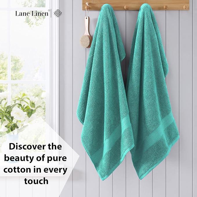 LANE LINEN 100% Pure Cotton Bath Sheets 2 Pack - Image 3