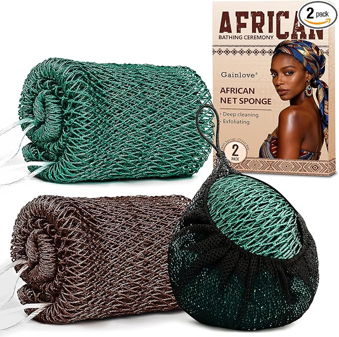 2 Pack African Net Sponge Exfoliating Body Scrubber Bath Sponge by Unknown