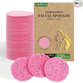 100-Count Compressed Facial Sponges, Natural Cellulose Face Sponges by Derloyo