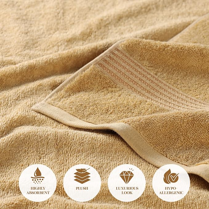 Superior Egyptian Cotton 8-Piece Towel Set, Guest Bath Decor Essentials - Image 8