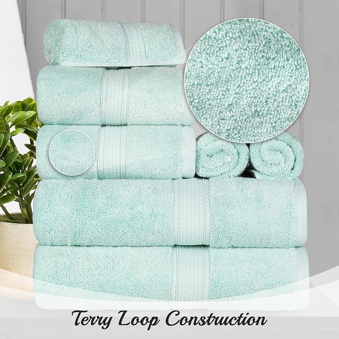 Superior Egyptian Cotton Pile Face Towel/Washcloth Set of 6, Ultra Soft Luxury - Image 3