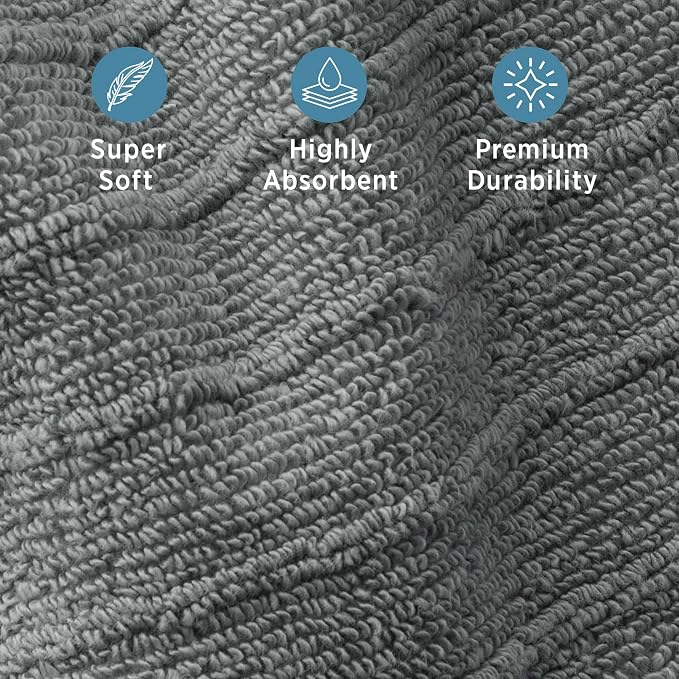 Welhome James 100% Cotton Textured Stripe Towels - Image 4