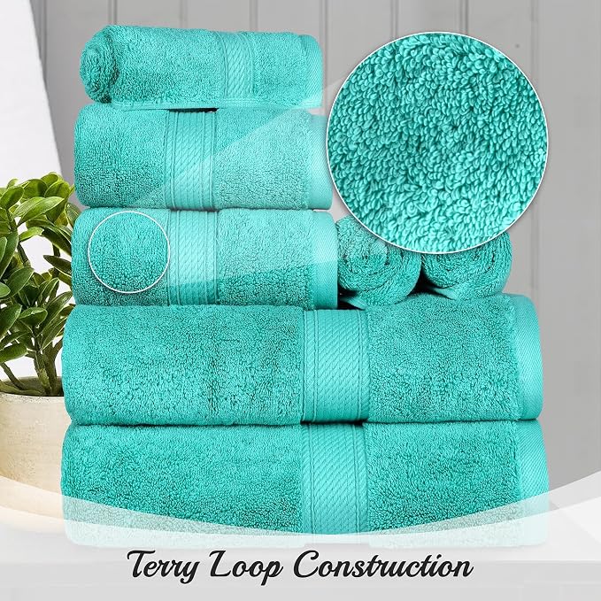 Superior Egyptian Cotton Pile Bath Towel Set of 4, Ultra Soft Luxury Towels - Image 3