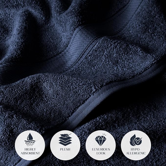 SUPERIOR Egyptian Cotton Pile 6 Piece Towel Set, Includes 2 Bath, 2 Hand - Image 6