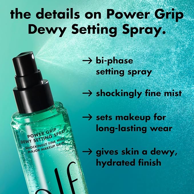 e.l.f. Power Grip Dewy Setting Spray, Ultra Fine Mist Made - Image 4