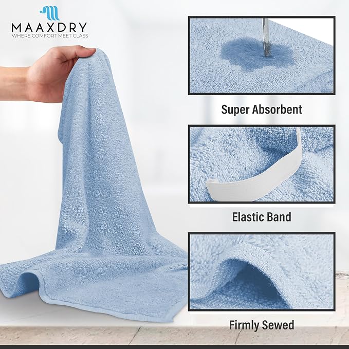 100% Cotton Hair Towel Wrap for Women, Men & Kids – Non-Microfiber 450 GSM - Image 3