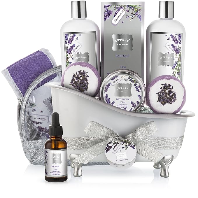Mothers Day Bath Gift Basket Set by LOVERY