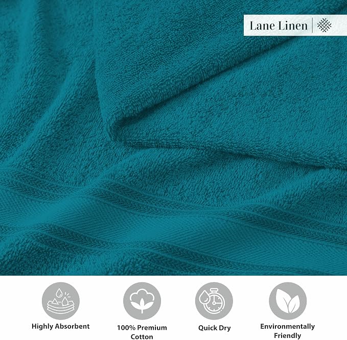 LANE LINEN 100% Cotton 4 Pack Bath Towels Set - Image 6