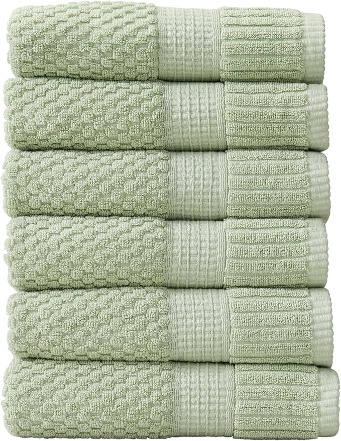 NY Loft 100% Cotton Hand Towel 6 Pack Hand Towel Set | Super Soft & Absorbent by NYLoft
