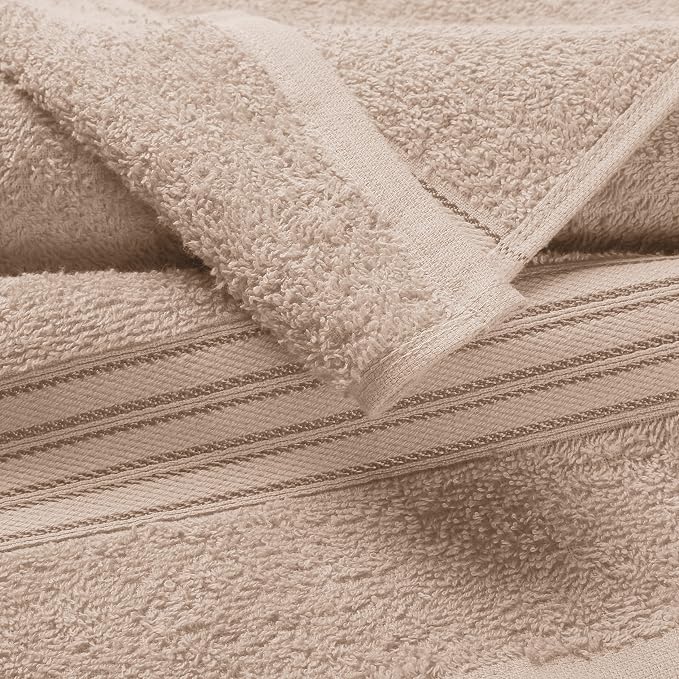 BOUTIQUO 6 Pack Cotton Towel Set, Contains 2 Bath Towels 28x55 inch, 2 Hand - Image 2