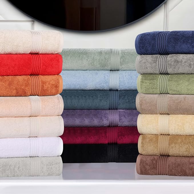 Superior Egyptian Cotton 12-Piece Towel Set, Guest Bath Decor Essentials - Image 9