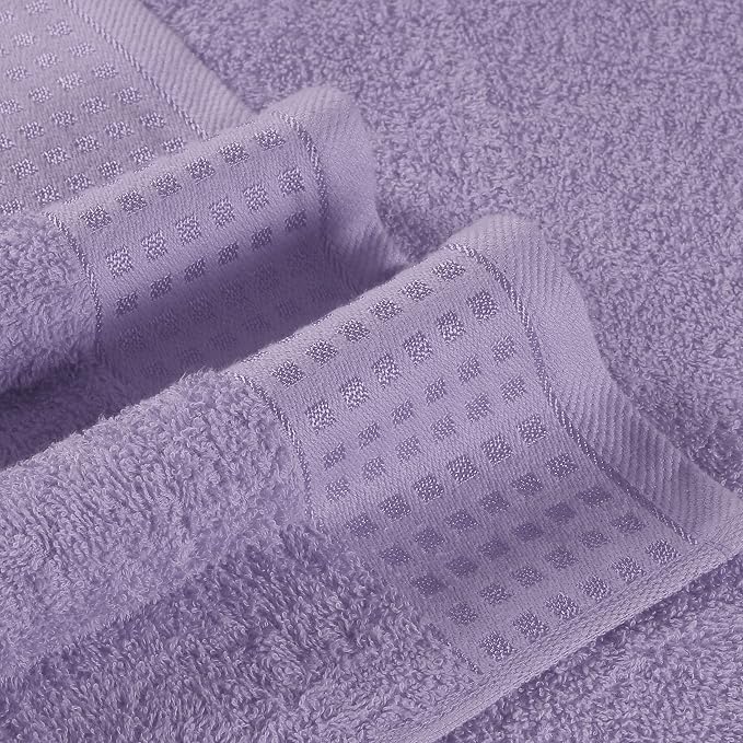 GLAMBURG 100% Cotton Ultra Soft 6 Pack Towel Set, Contains 2 Bath Towels 28x55 - Image 2