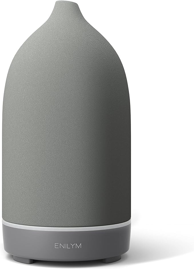 Aromatherapy Essential Oil Diffuser, 9 Colors Mood Light, 4 Timer Stone by ENILYMDIFFUSER
