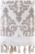 SKL Home Mirage Fringe 100% Turkish Cotton Bath Towel, Taupe 54.00" x 28.00" by SKLHomebySaturdayKnightLtd