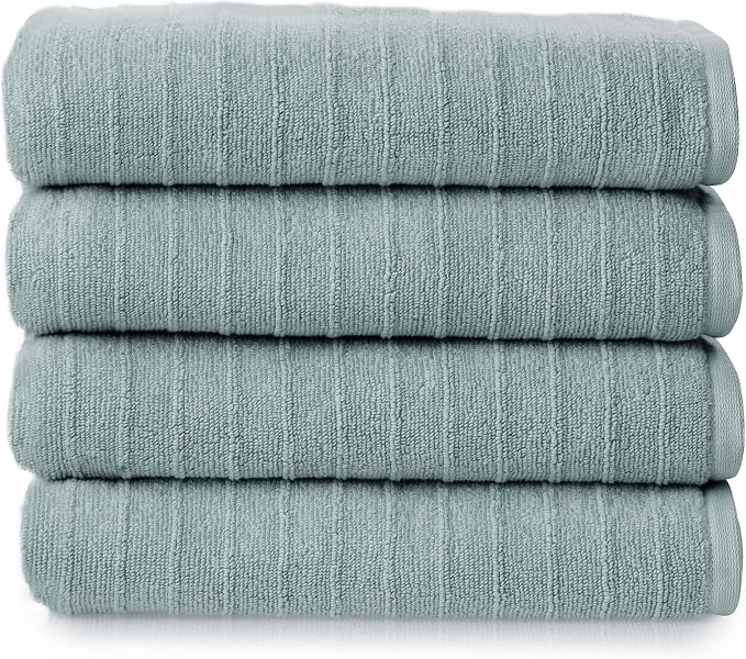 Welhome James 100% Cotton Textured Stripe Towels by WelhomeByWelspun