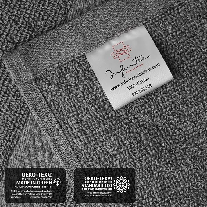 Infinitee Xclusives Dark Grey Hand Towels - Image 5