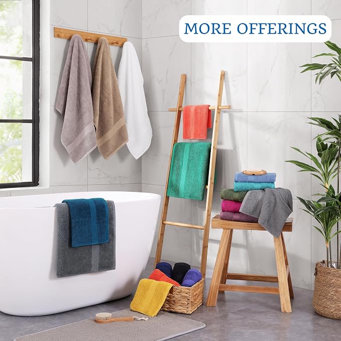 LANE LINEN 100% Mercerized Cotton Bath Sheet Set of 4 - Image 8