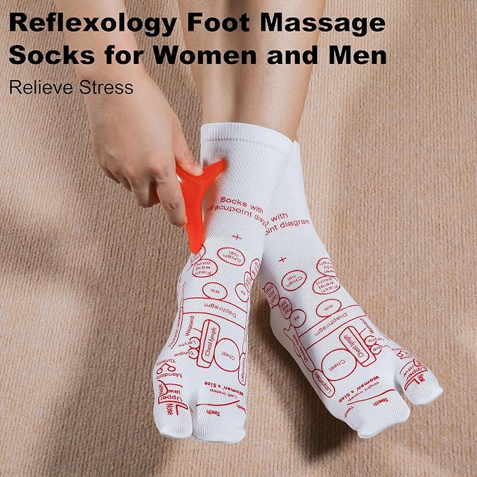 Reflexology Socks with Beginner Acupoint Massage Tools Set of 5 - Image 8