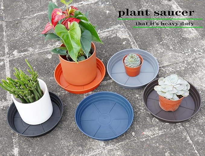 LWALRS Plant Saucer 14 Inch 4 Pack 6 8 10 12 14 16 18 20 25, Plastic Plant Trays - Image 7