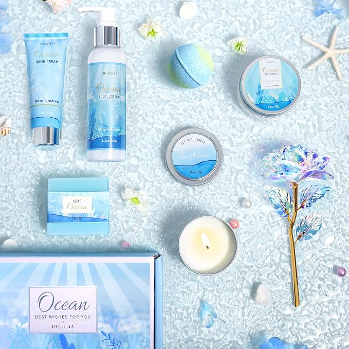 Gifts for Women, Ocean Scented Spa Gift for Women Birthday 7 Luxury Self Care - Image 2