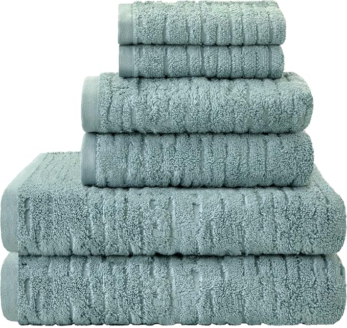 SKL Home CloudSoft 100% Cotton Luxury 6-Piece Towel Set, 600 GSM, Ultra Plush & by SKLHomebySaturdayKnightLtd