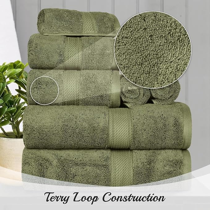 Superior Egyptian Cotton Pile 10 Piece Towel Set, Includes 2 Bath, 4 Hand - Image 7