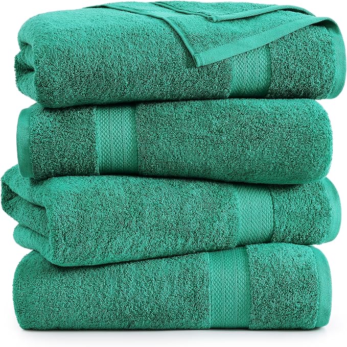 LANE LINEN 100% Cotton Oversized Bath Towels Set of 4 - Image 2