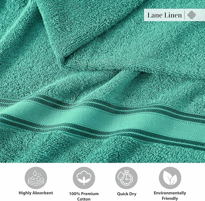 LANE LINEN 100% Cotton Bath Towels 4 Pack - Image 6