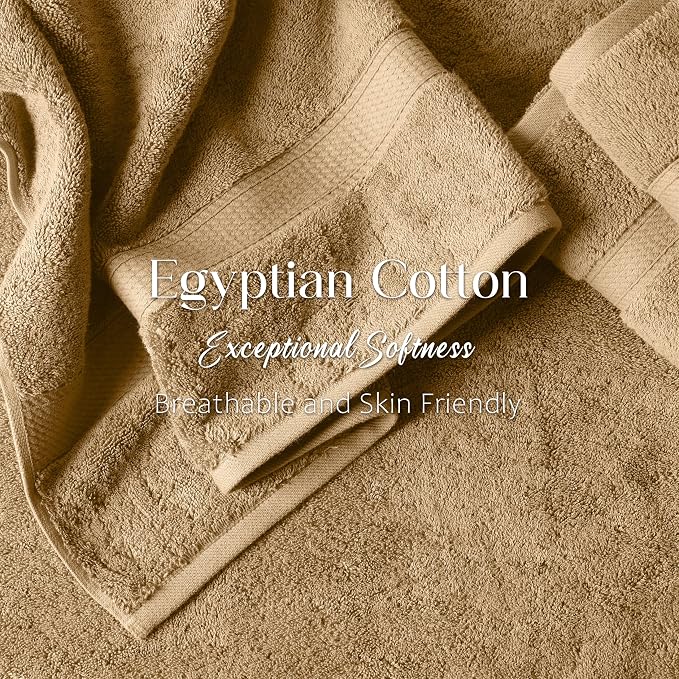 SUPERIOR Egyptian Cotton Pile 6 Piece Towel Set, Includes 2 Bath, 2 Hand - Image 5
