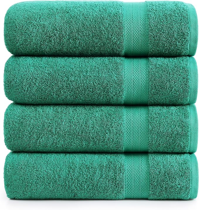 LANE LINEN 100% Cotton Oversized Bath Towels Set of 4 by LaneLinen