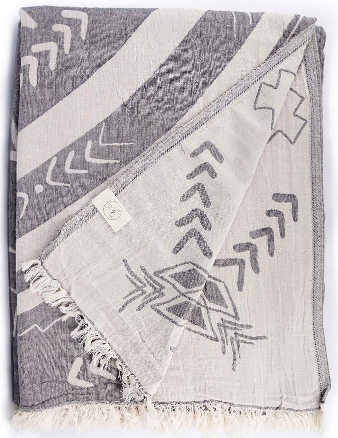 Bersuse 100% Cotton Kona XL Throw Blanket Turkish Towel Beach Blanket - Image 9